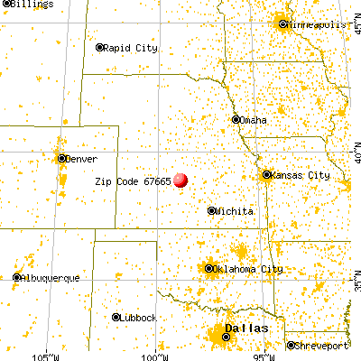 Russell, KS (67665) map from a distance
