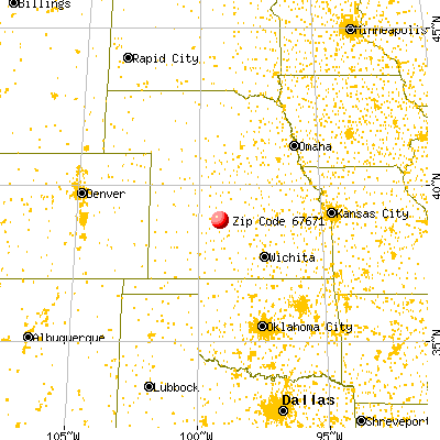 Victoria, KS (67671) map from a distance