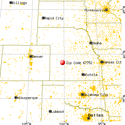 Quinter, KS (67752) map from a distance