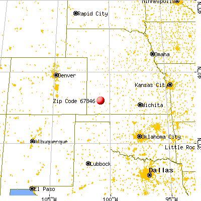 Garden City, KS (67846) map from a distance