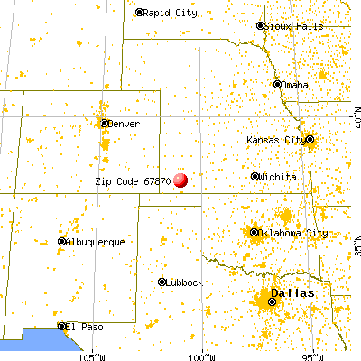 Satanta, KS (67870) map from a distance