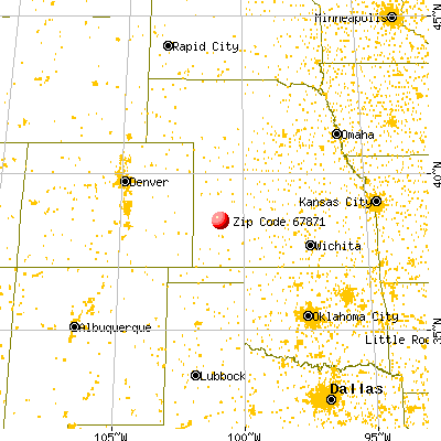 Scott City, KS (67871) map from a distance