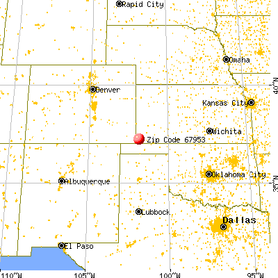 Richfield, KS (67953) map from a distance