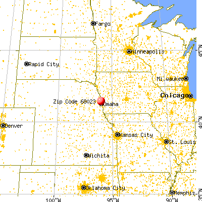 Fort Calhoun, NE (68023) map from a distance