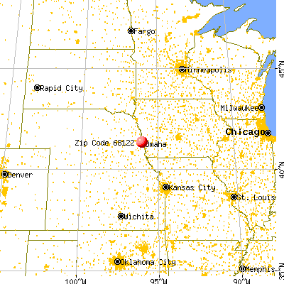 Omaha, NE (68122) map from a distance