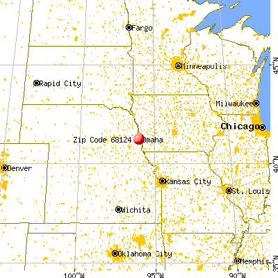 Omaha, NE (68124) map from a distance