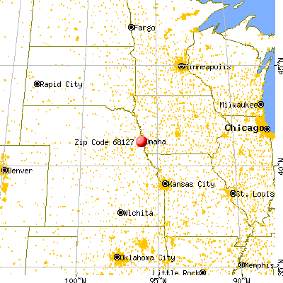 Omaha, NE (68127) map from a distance