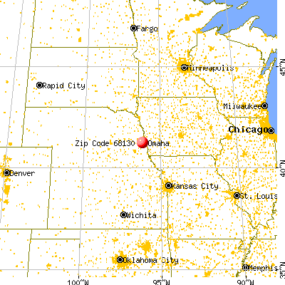 Omaha, NE (68130) map from a distance