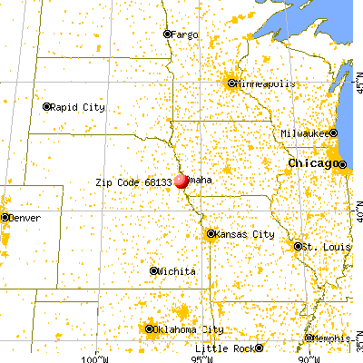 Papillion, NE (68133) map from a distance
