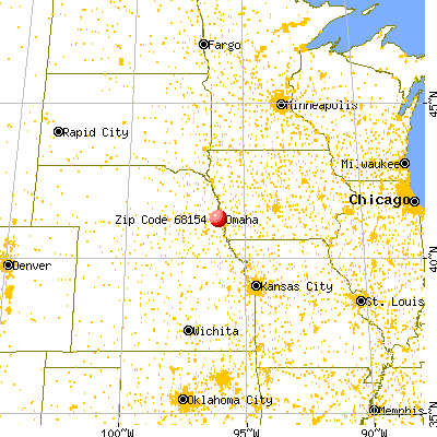 Omaha, NE (68154) map from a distance