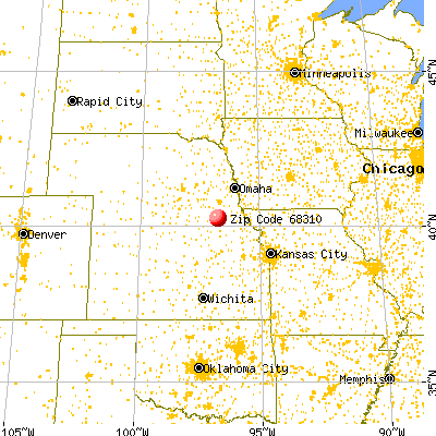 Beatrice, NE (68310) map from a distance
