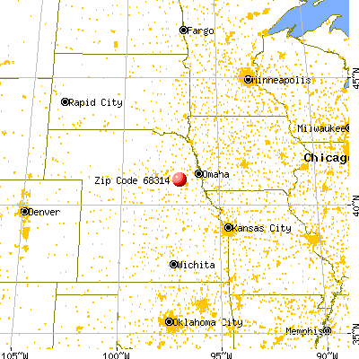 Bee, NE (68314) map from a distance