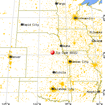 Bruning, NE (68322) map from a distance
