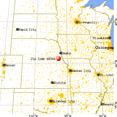 Douglas, NE (68344) map from a distance