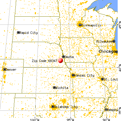 Woodland Hills, NE (68347) map from a distance