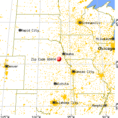 Sprague, NE (68404) map from a distance