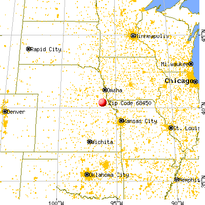 Tecumseh, NE (68450) map from a distance