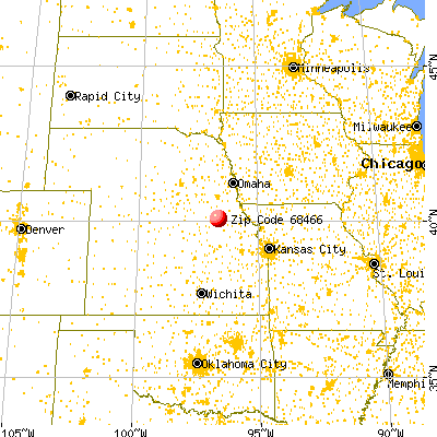 Wymore, NE (68466) map from a distance