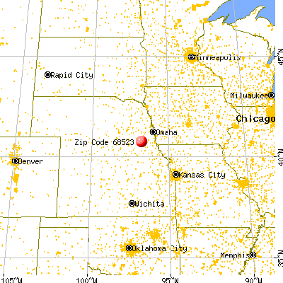 Yankee Hill, NE (68523) map from a distance