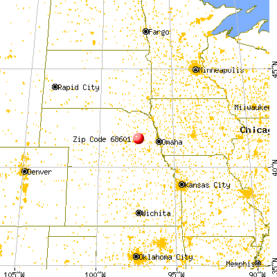 Columbus, NE (68601) map from a distance