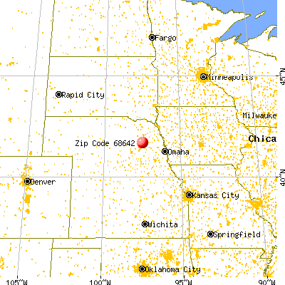 Humphrey, NE (68642) map from a distance