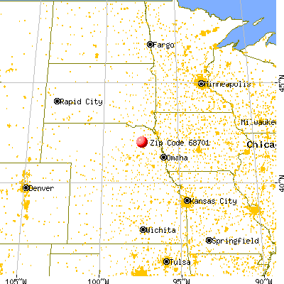 Norfolk, NE (68701) map from a distance