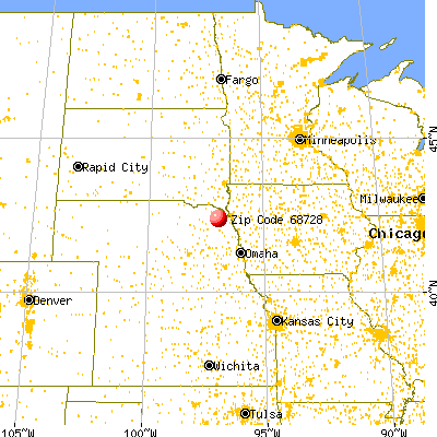 Concord, NE (68728) map from a distance