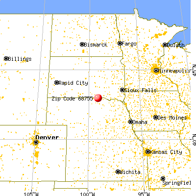 Naper, NE (68755) map from a distance