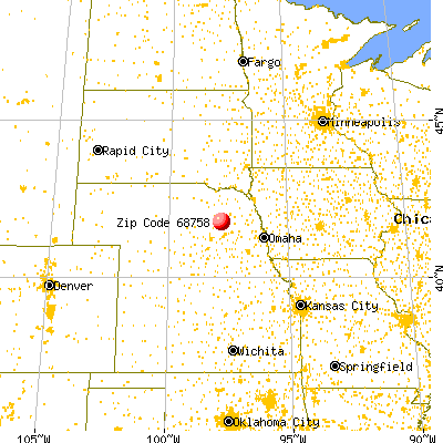 Newman Grove, NE (68758) map from a distance
