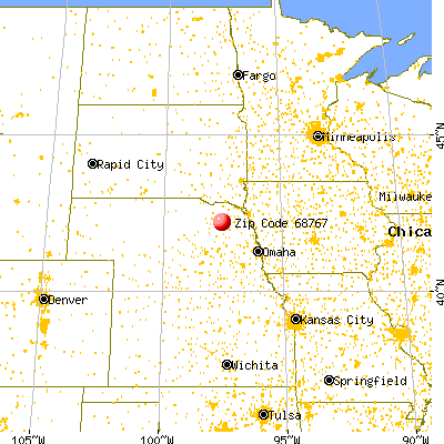 Pierce, NE (68767) map from a distance