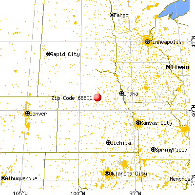 Grand Island, NE (68801) map from a distance