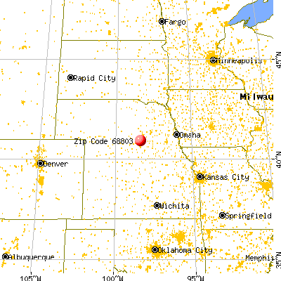 Grand Island, NE (68803) map from a distance