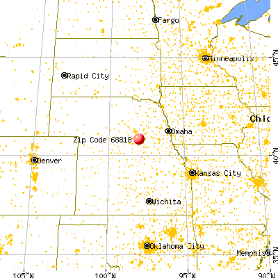 Aurora, NE (68818) map from a distance