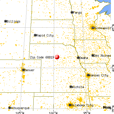 Berwyn, NE (68819) map from a distance