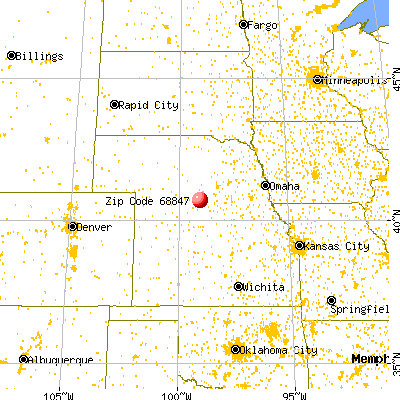 Kearney, NE (68847) map from a distance