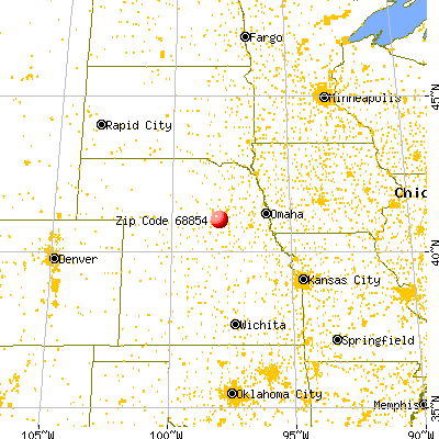 Overland, NE (68854) map from a distance