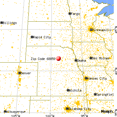 North Loup, NE (68859) map from a distance