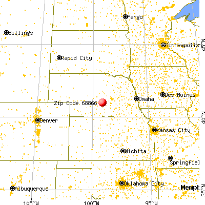 Pleasanton, NE (68866) map from a distance