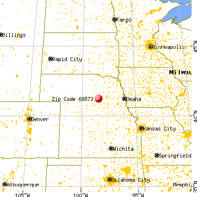 St. Paul, NE (68873) map from a distance
