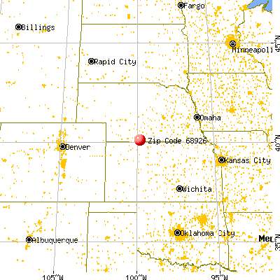 Beaver City, NE (68926) map from a distance