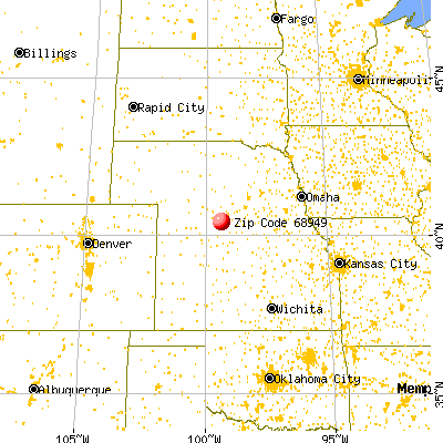 Holdrege, NE (68949) map from a distance