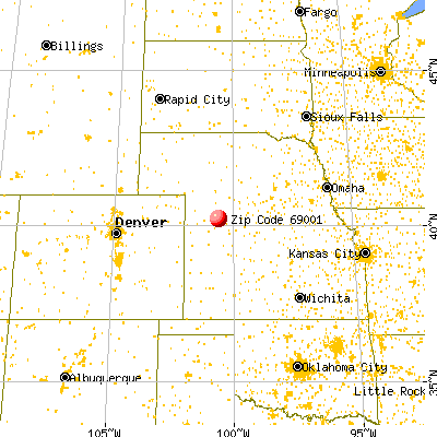 McCook, NE (69001) map from a distance