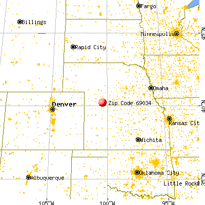 Indianola, NE (69034) map from a distance