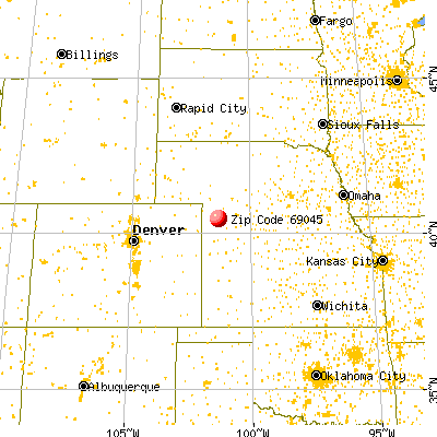 Wauneta, NE (69045) map from a distance