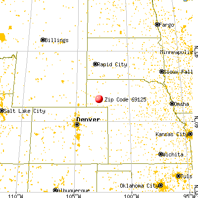 Broadwater, NE (69125) map from a distance