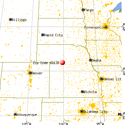 Gothenburg, NE (69138) map from a distance