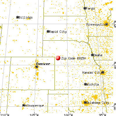 Madrid, NE (69150) map from a distance