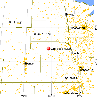 Thedford, NE (69166) map from a distance