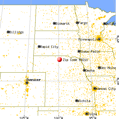 Ainsworth, NE (69210) map from a distance