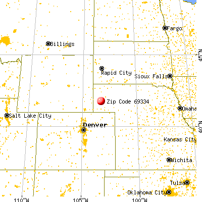 Bayard, NE (69334) map from a distance